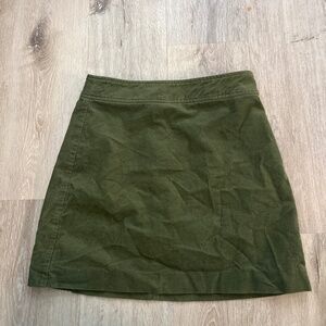J. Crew Green Corduroy Skirt